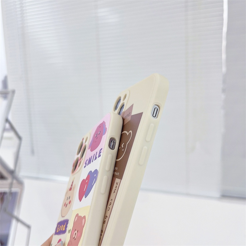 Casing Soft Case Tpu IPhone 12 mini 12 pro max 11 PRO MAX 6 7 6S 8 Plus X XR XSMAX Se 2020 6SPlus 7Plus 6Plus 8Plus XS Realme Motif Korean Cartoon Beruang Lucu Retro Antik TPU Cover