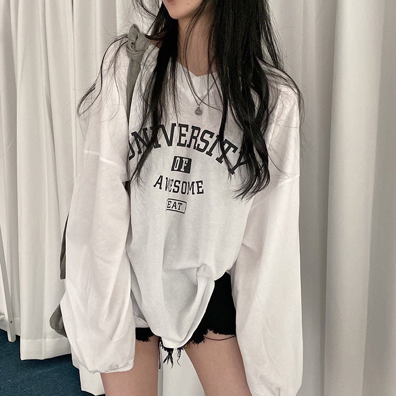 Áo thun tay dài cổ tim darlingaga phong cách năng động cá tính Bitches