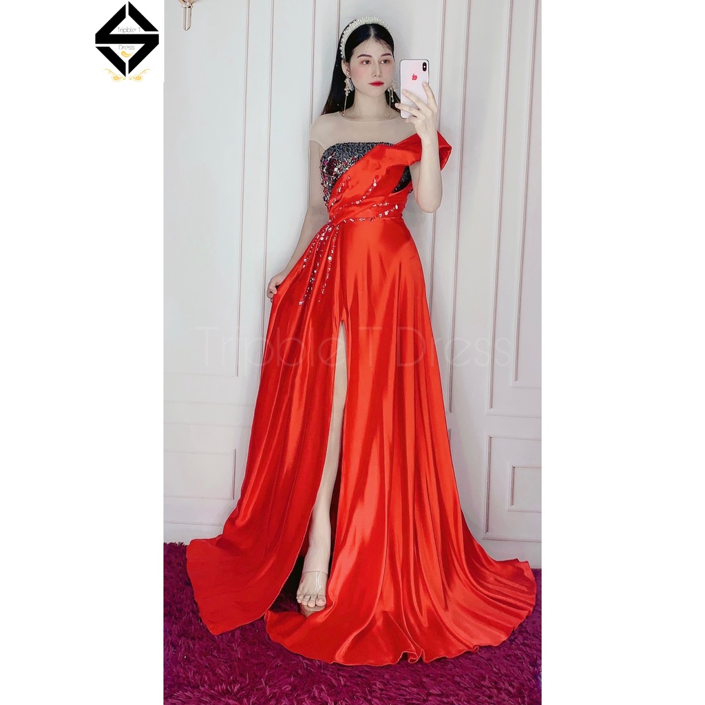 Đầm maxi dạ hội kim sa kết cườm sang trọng TRIPBLE T DRESS - size M/L -MS98Y