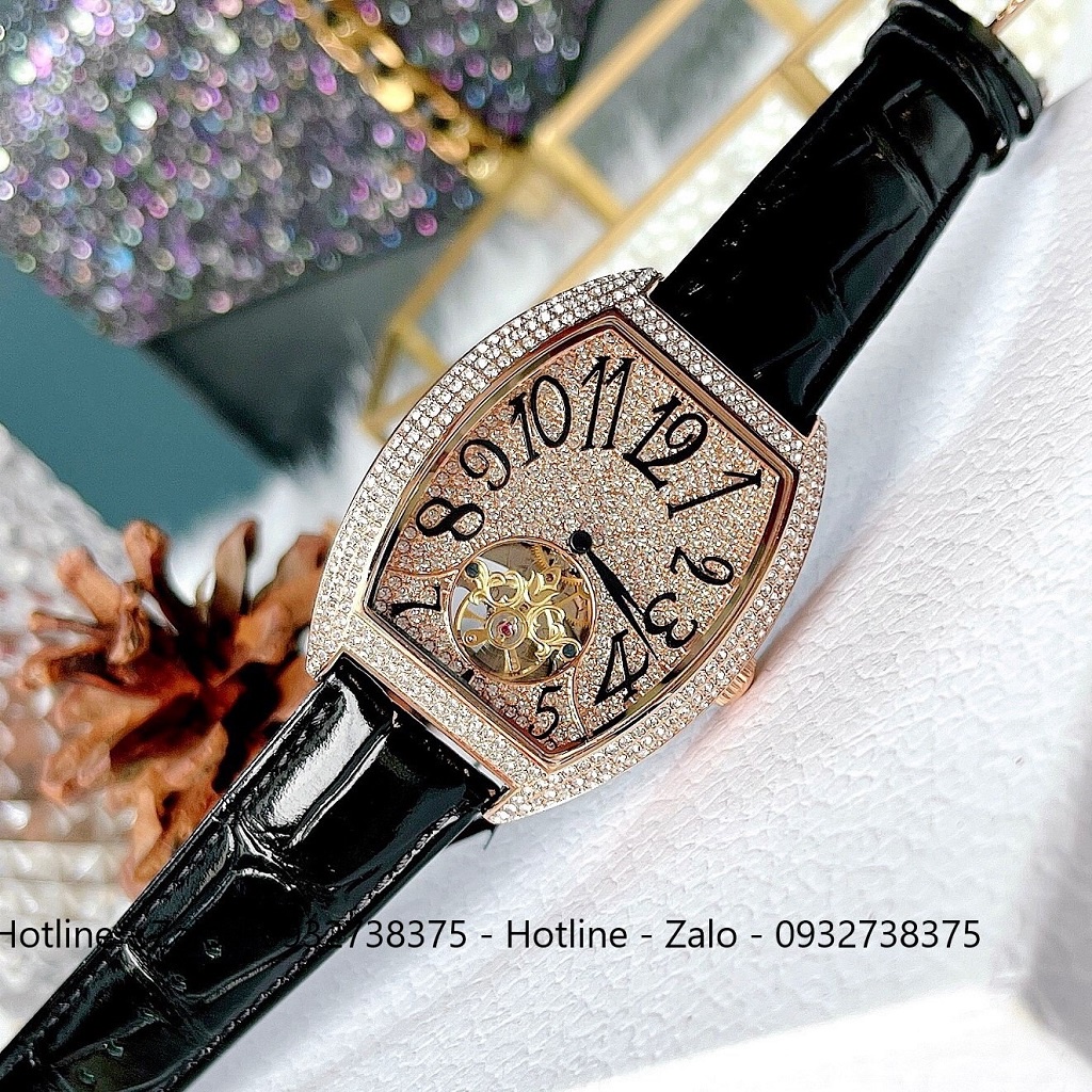 Đồng Hồ Nam Davena Automatic 31681 Dây Da Đen Rose Gold 39x52mm Chính Hãng