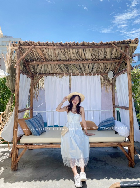 Váy hai dây maxi ren trắng | BigBuy360 - bigbuy360.vn