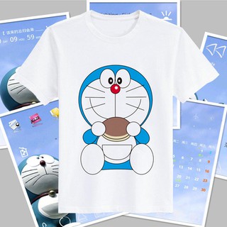 Áo thun nam nữ form rộng cá tính in hình Doraemon Áo thun hoạt hình từ bi