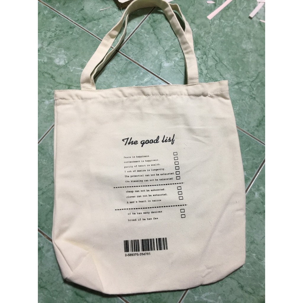 [ Sale cực HOT ] TÚI TOTE IN CHỮ &quot;THE GOOD LIST&quot;