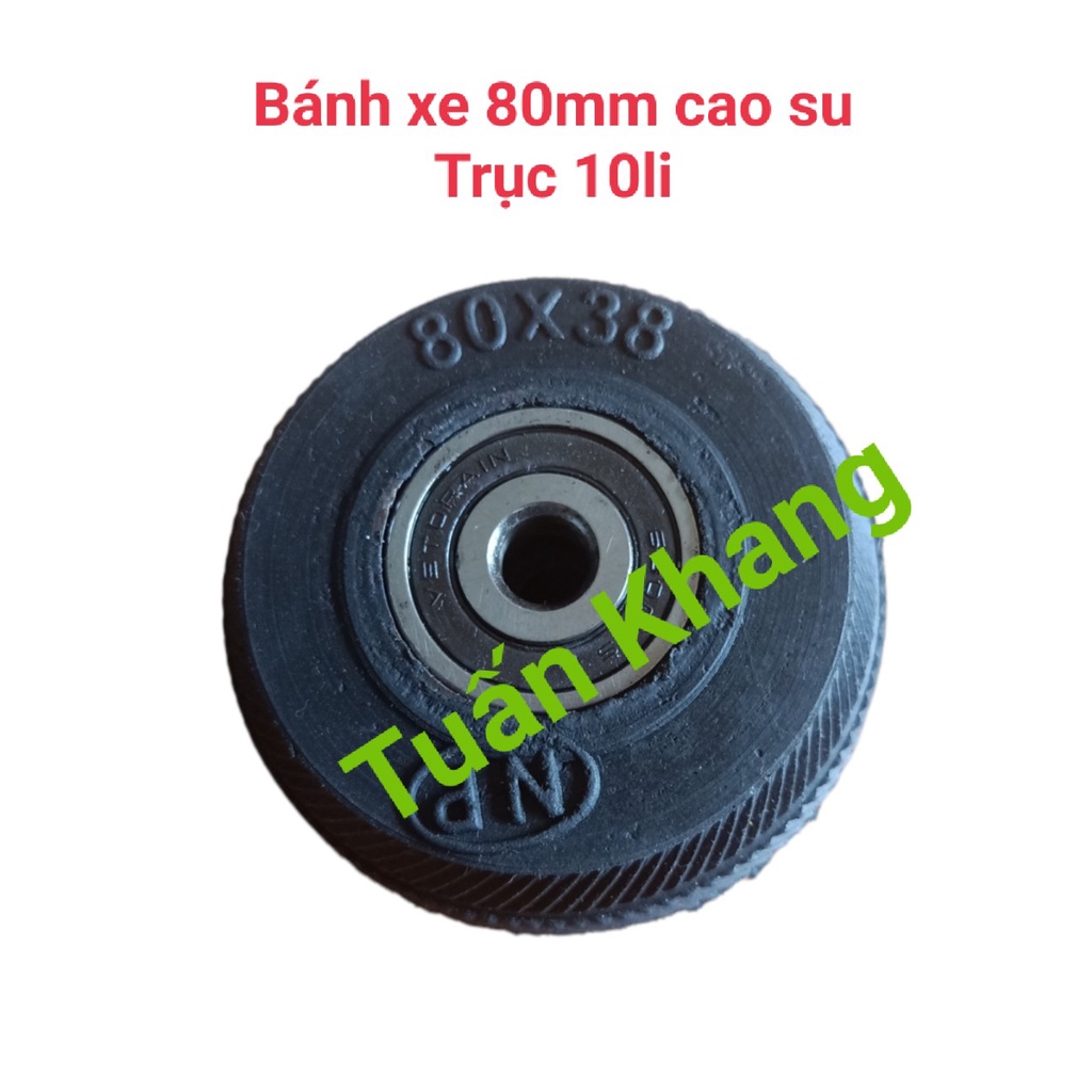 Bánh xe đẩy hàng chất liệu cao su đường kính 80mm