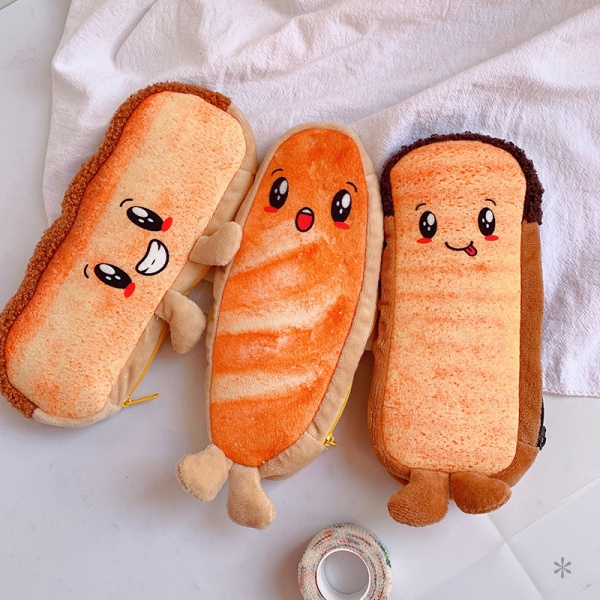 Túi Đựng Bút Hình Bánh Mì Nướng Dễ Thương Sáng Tạo Cho Học Sinh B9QD