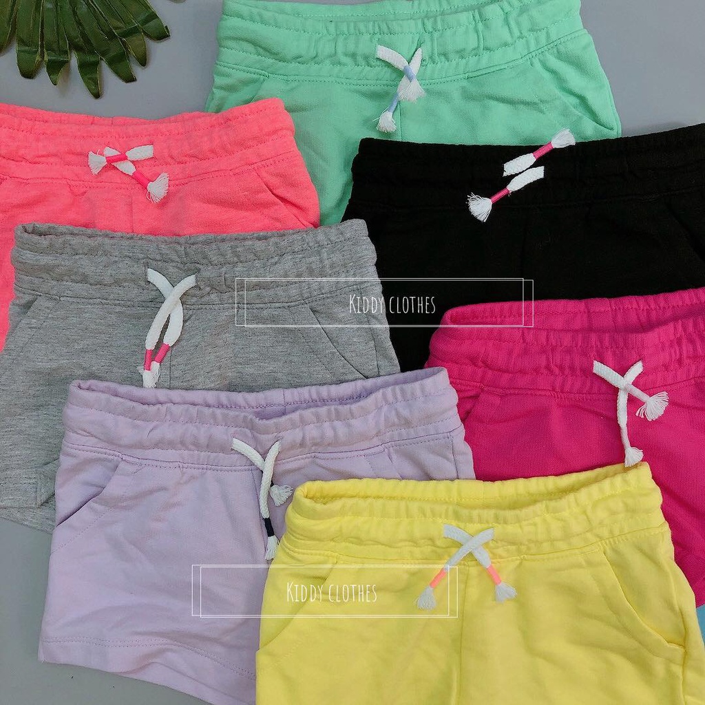 Quần short thun da cá bé gái chất cotton mềm, mát hàng xuất dư nhiều mẫu