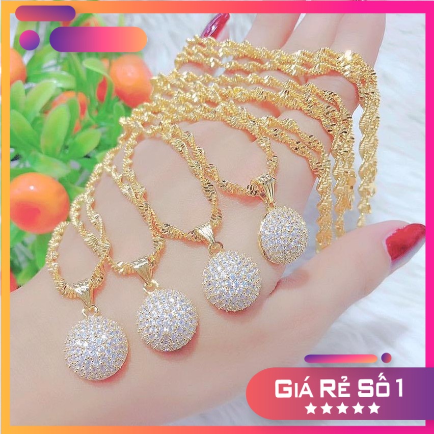 Dây chuyền mặt bi nữ mạ vàng 24k công nghệ Đức cao cấp bền màu