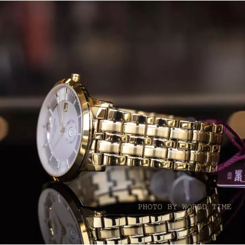 Đồng Hồ Nam Sunrise 1115SA Kính Sapphire Chống Xước Màu Vàng + Thẻ Bảo Hành