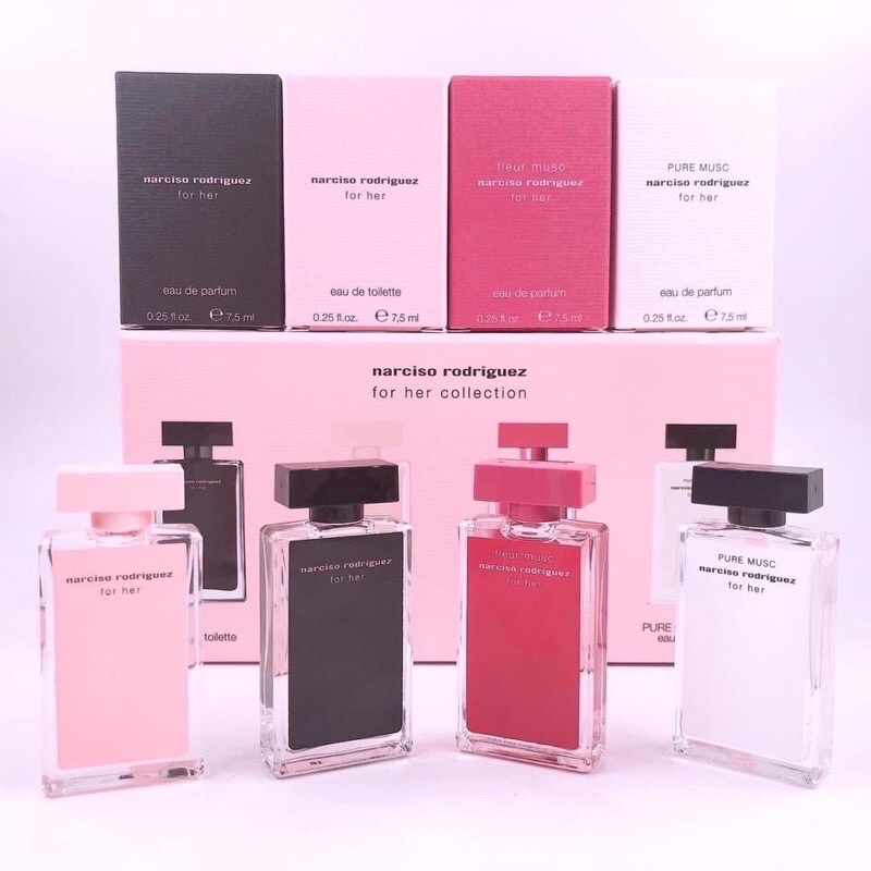 [ CHÍNH HÃNG ]  SET NƯỚC HOA NARCISO RODRIGUEZ for  her COLLECTION 4x7,5ml | Thế Giới Skin Care
