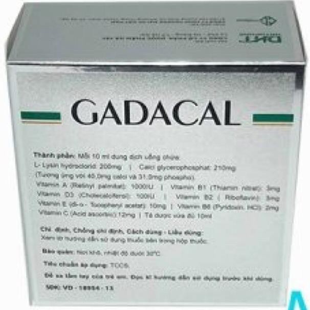 GADACAL- BỔ SUNG VITAMIN CHO CẢ GIA ĐÌNH 20 ống *10ml