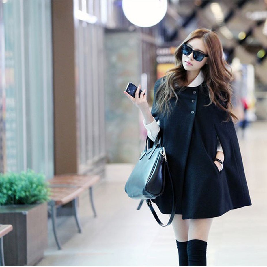 Áo choàng cánh dơi phong cách mùa đông cho nữ | BigBuy360 - bigbuy360.vn