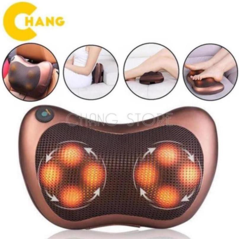 Gối Massage Vai Gáy 8 Bi Hồng Ngoại Công Nghệ Nhật Bản Cao Cấp - BH 12 tháng