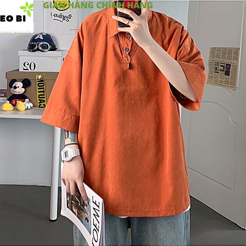 Áo thun nữ cổ đức porm rộng cực xinh dáng dấu quần hàn quốc ,áo cổ polo chất cottong mịn mát -EOBI