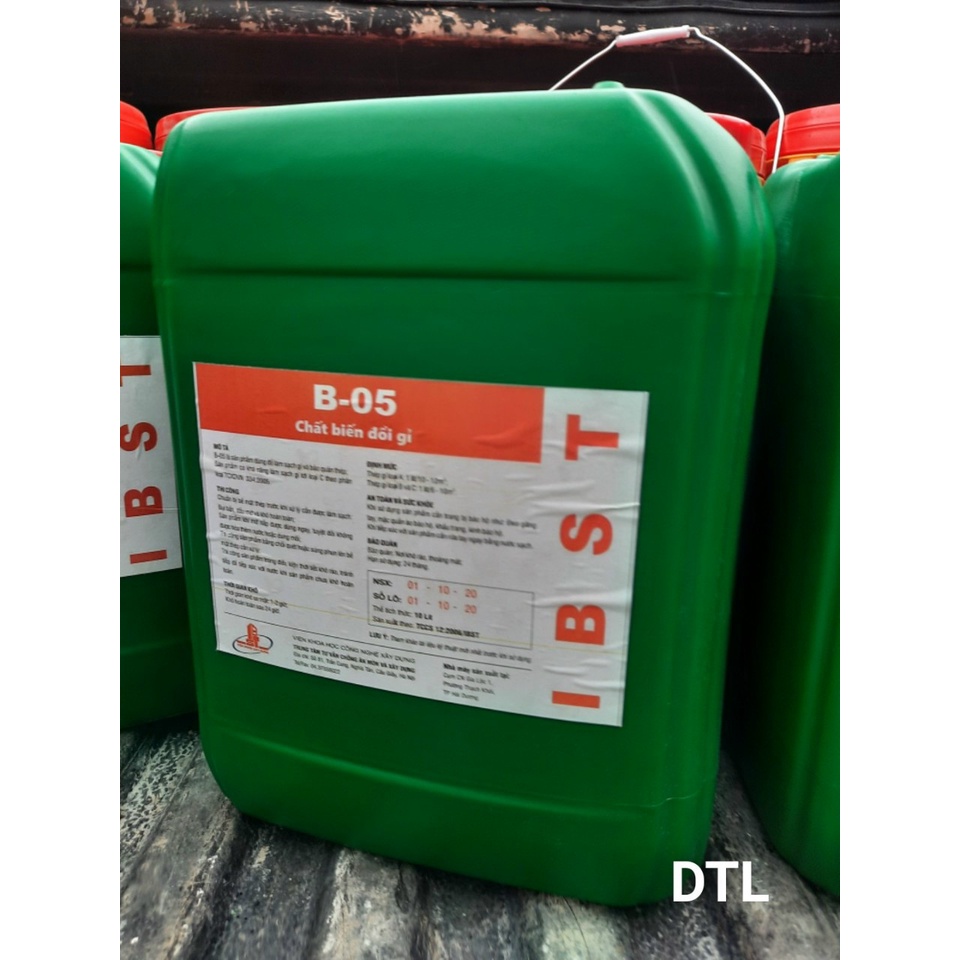 Chất tẩy gỉ B05, chất tẩy rỉ B05 | hóa chất biến đổi gỉ sắt thép B-05 (BO5) IBST - Can 10 Lít