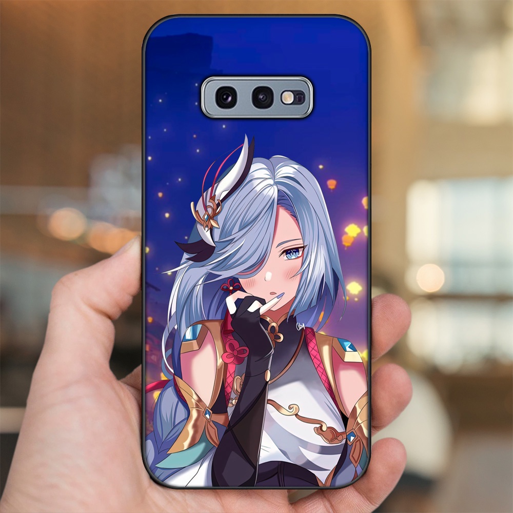 Ốp lưng Samsung S10e viền đen in hình Shenhe Genshin Impact