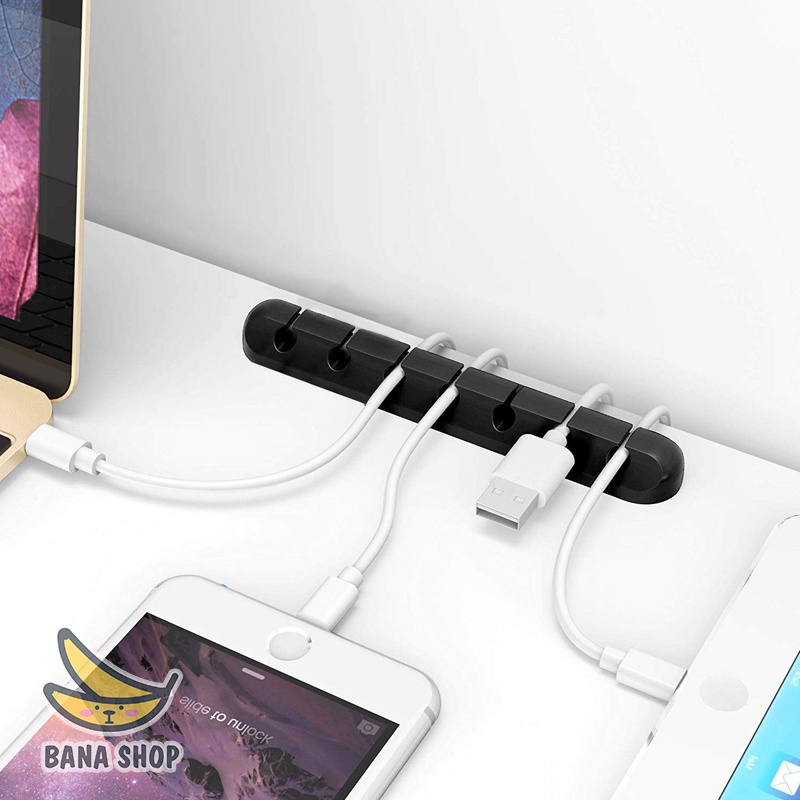 Đế dán / Kẹp giữ cố định chống rối dây cáp sạc điện thoại, tai nghe, dây phụ kiện đa năng