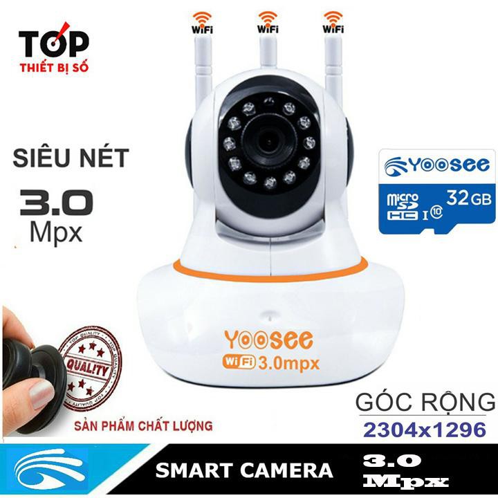 Camera IP Yoosee 3.0MPX Góc rộng / Thẻ nhớ 32GB Yoosee chuyên dụng