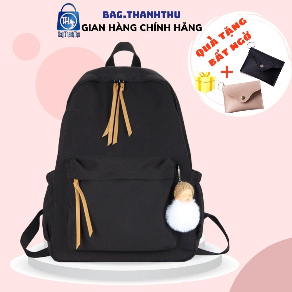 Balo ulzzang chống nước Bag.ThanhThu không họa tiết tặng kèm móc khóa 82