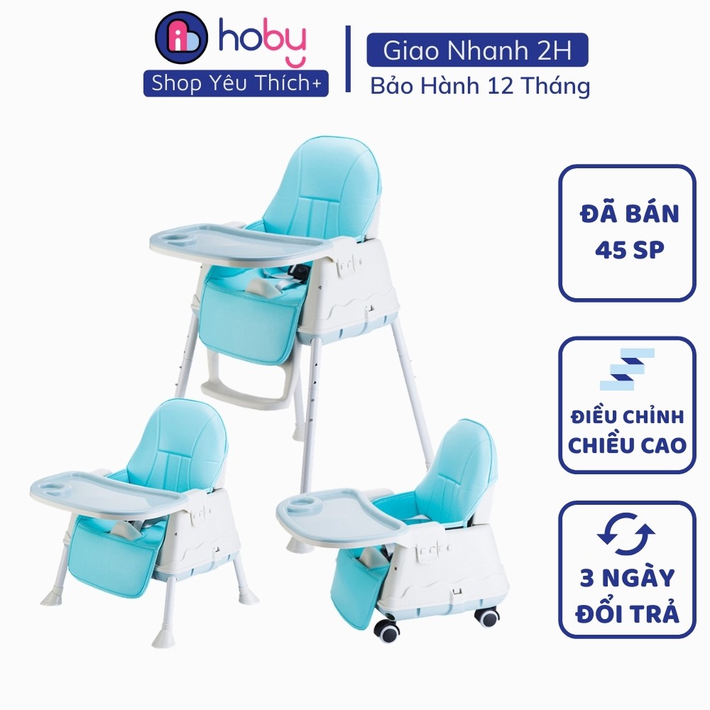 [CHÍNH HÃNG/BH 1 NĂM] Ghế ăn dặm HANBEI + đệm + bánh xe gấp gọn chính hãng giá rẻ có đệm đầy đủ phụ kiện mẫu mới 2021