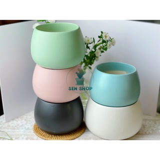 chậu men trồng cây .( chậu hạt dẻ 3 size )