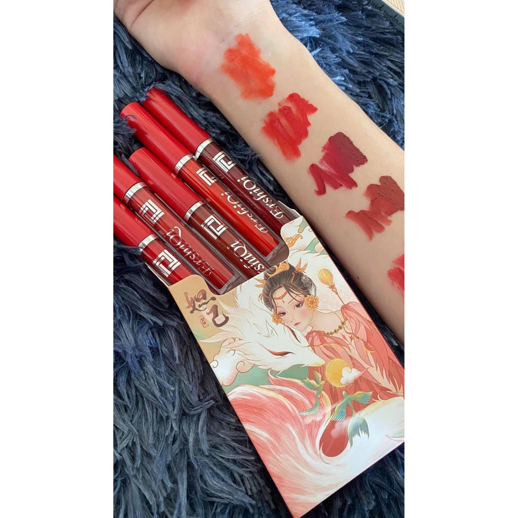 Bộ 5 thỏi son cổ trang hình cô gái♥️FREESHIP♥️ CHẤT SON KEM LÌ, kèm video mẫu thử màu | BigBuy360 - bigbuy360.vn