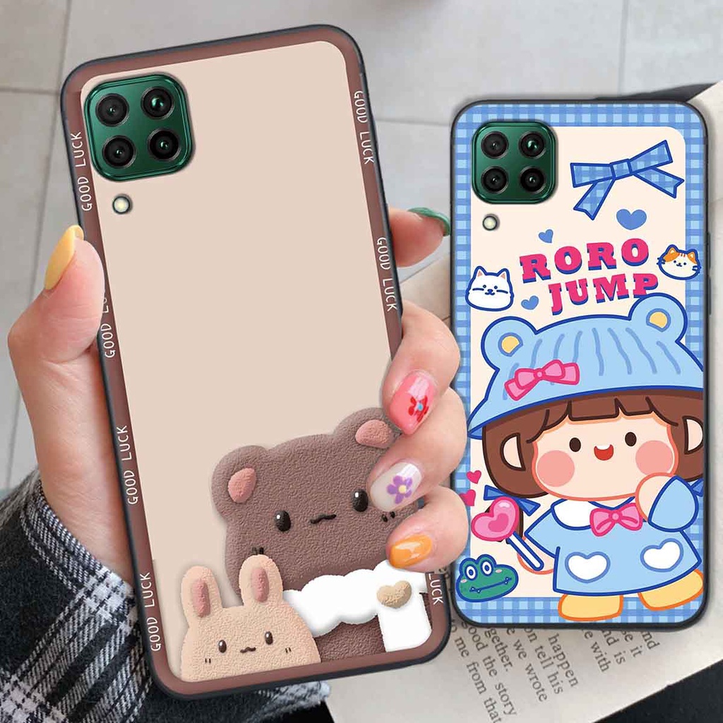 Ốp Huawei Nova 7i bear brick, gấu đáng yêu, dễ thương