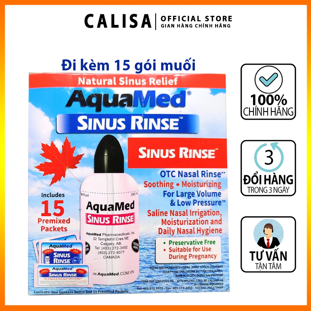 Bình rửa mũi AquaMed Sinus Rinse dụng cụ nước rửa mũi cho người lớn muối rửa mũi vệ sinh mũi rửa sạch mũi xoang