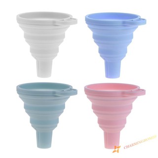Protable Mini Silicone Foldable Liquid Funnel Hopper Kitchen Tool Gadget