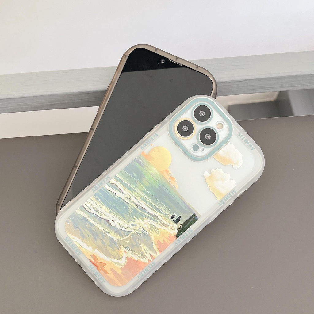 Ốp Điện Thoại In Họa Tiết Bãi Biển Cho iphone 13 Pro Max i13 13pro 11ProMax i11 X XR Xs Max 12Pro 12 Pro Max