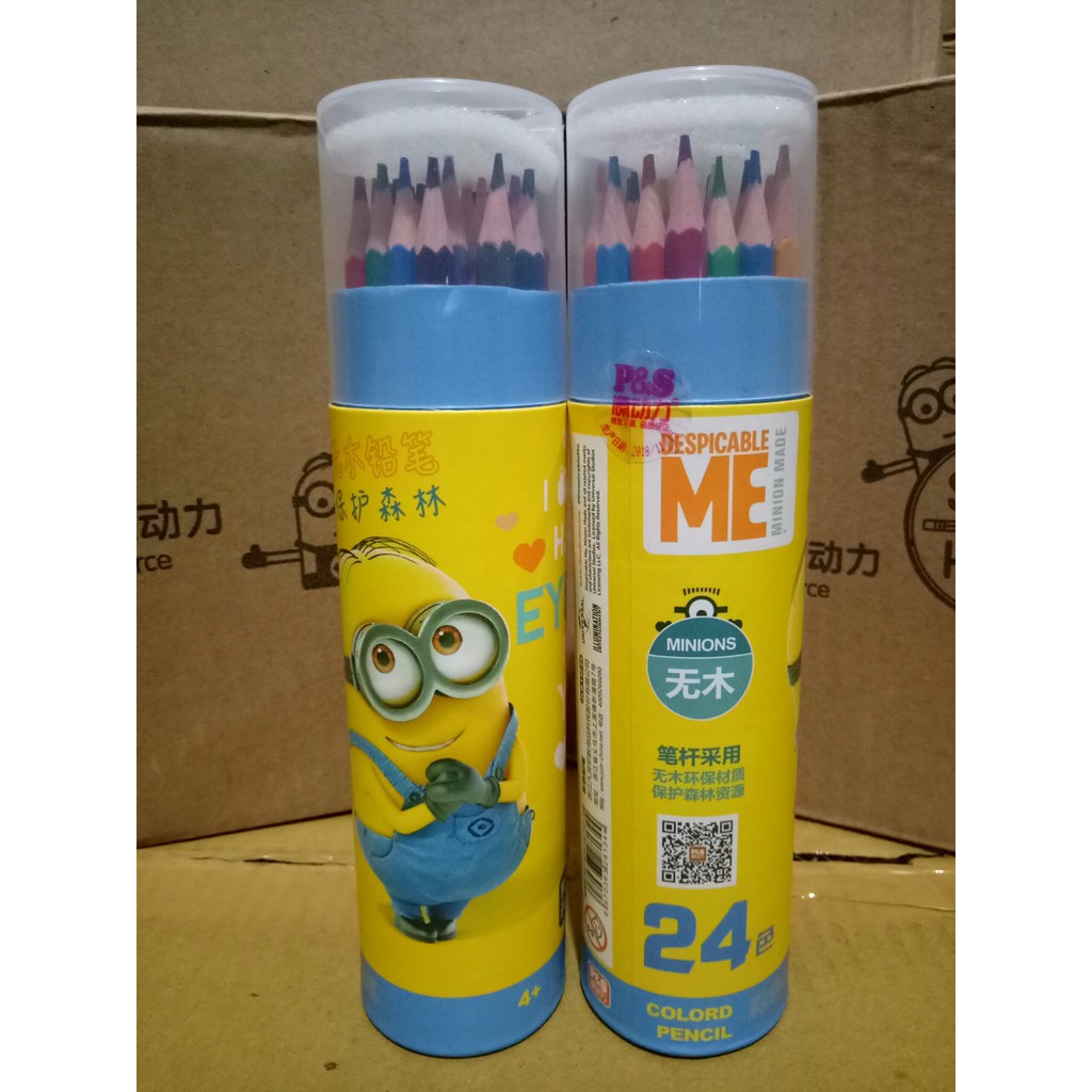 Bút chì màu Minion loại đẹp (12 màu/ 18 màu/ 24 màu/ 36 màu)