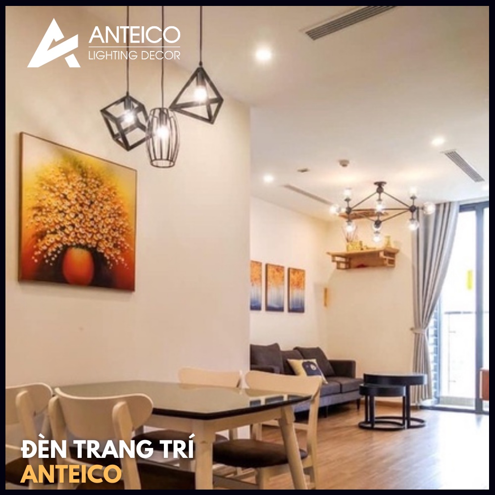 Đèn thả hình khối đơn - hình tam giác , hình vuông , hình trụ Vintage cổ điển trang trí đẹp Kho đèn trang trí Anteico
