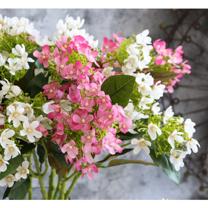 Cành hoa giả nhiều màu siêu xinh trang trí decor không gian nhà cửa, chất liệu vải lụa cao 60cm