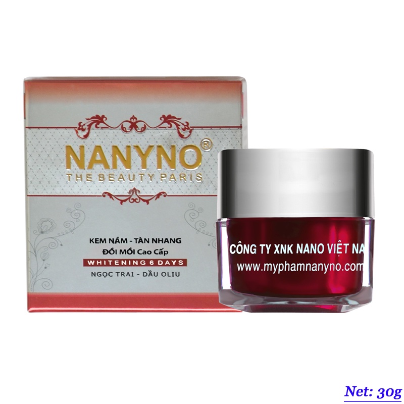 Kem Nám, Tàn nhang, Đồi mồi cao cấp chiết xuất Ngọc trai và Dầu Oliu NANYNO (30g)