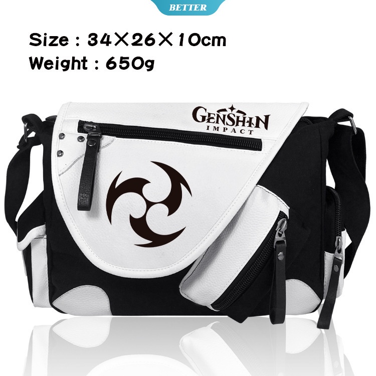Túi Xách Canvas Sức Chứa Lớn Họa Tiết Anime Genshin Va Chạm Thời Trang Thường Ngày Cho Nữ