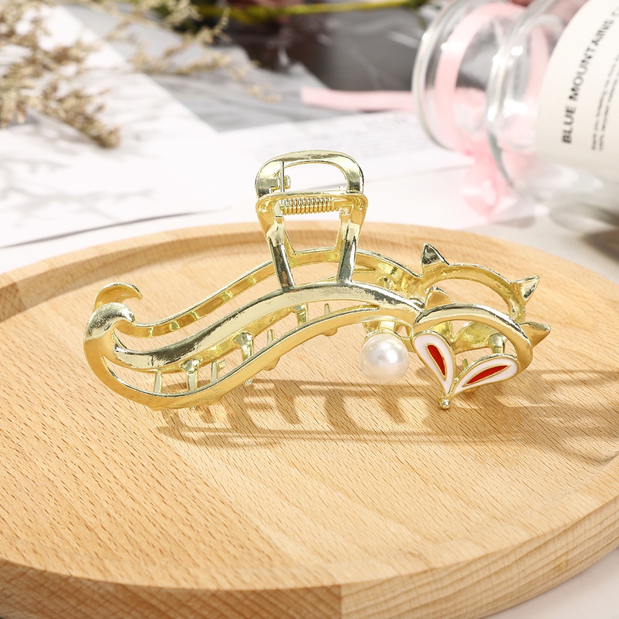 Kẹp Tóc Móng Vuốt Lớn Màu Vàng Kim Hình Cáo Cá Tính Thời Trang Hàn Quốc