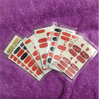 Sticker dán móng tay chống nước - set màu đỏ