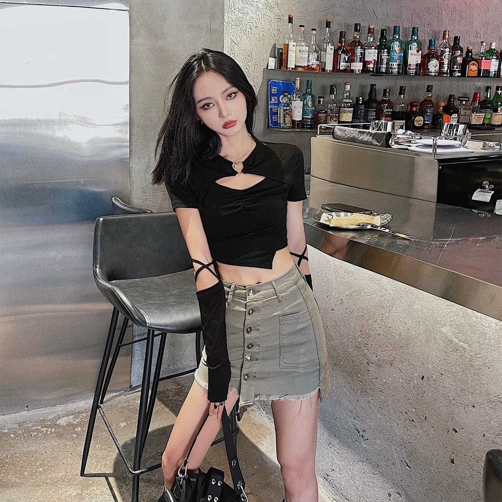 Áo thun tay ngắn phong cách Harajuku thời trang mùa hè 2021 cho nữ