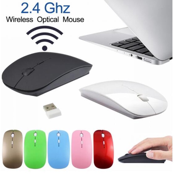Chuột máy tính không dây 2.4GHz thiết kế siêu mỏng với USB 2.0 chất lượng cao