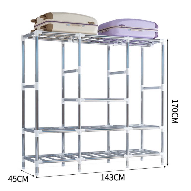 [HOẢ TỐC HCM] Tủ Quần Áo Tủ Vải 1-2-3 Buồng Khung Thép Titan Có Rèm Vải Cao Cấp Chịu lực 200kg