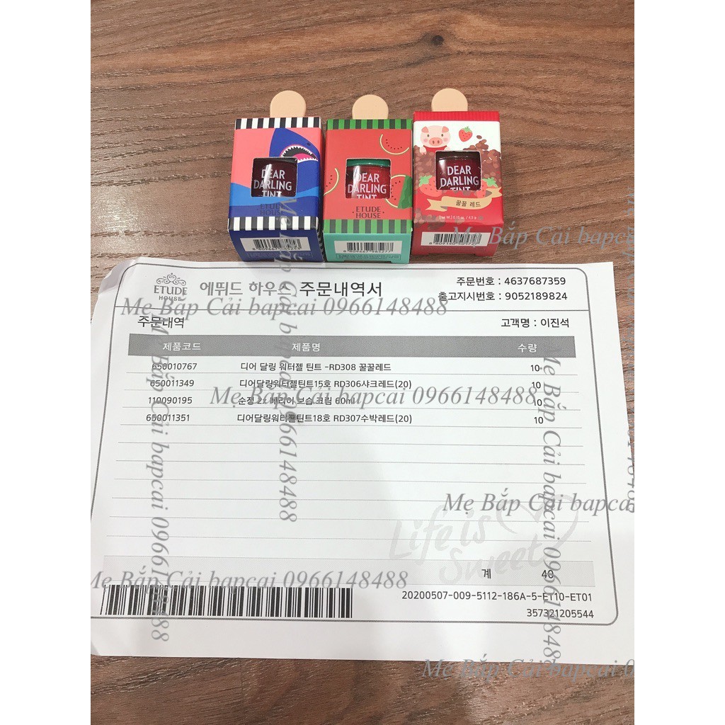 MBC-bill Son bóng Que Kem EH Dear Darling Water Gel Tint | BigBuy360 - bigbuy360.vn