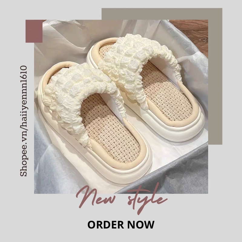 ORDER Dép nữ mùa hè dép thời trang loại 1 bồng bềnh nữ vintage ( kèm video + ảnh thật ở cuối )