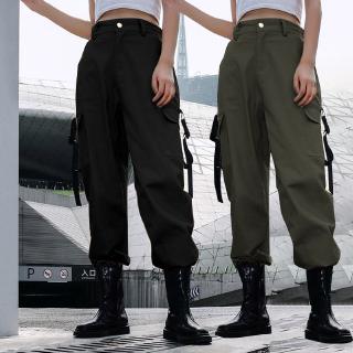 Quần dài lưng cao phong cách quân đội cho nữ