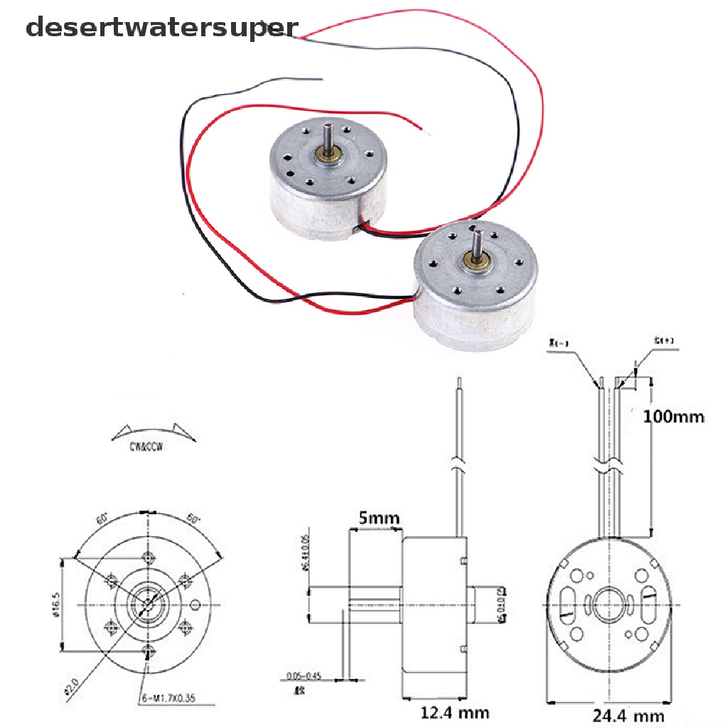 Động Cơ Chổi Than 300 Năng Lượng Mặt Trời DC 3V 4.5V 5V 2mm Cho Máy Nghe Nhạc CD DIY
