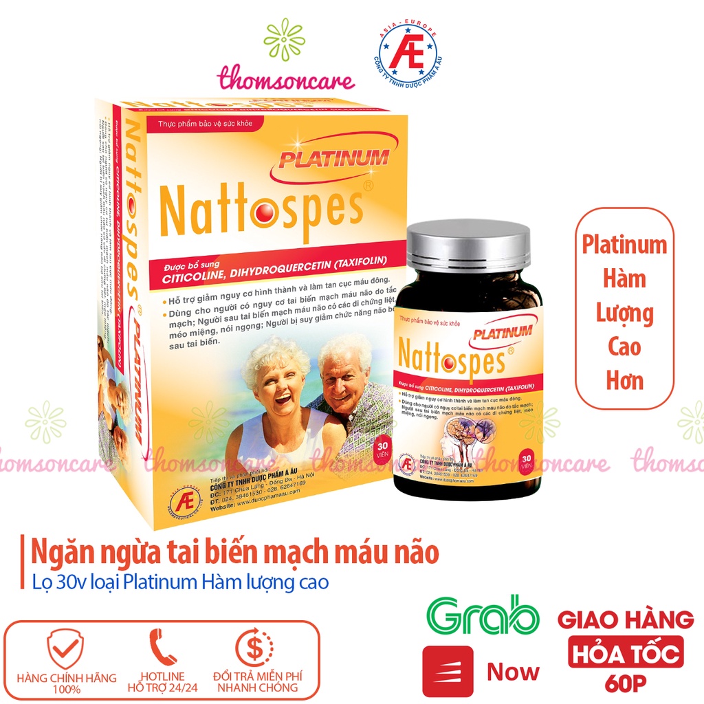 Nattospes Platinum Hàm lượng cao phòng ngừa tai biến, đột quỵ hiệu quả tốt hơn Natospes, có thêm Nattokinase