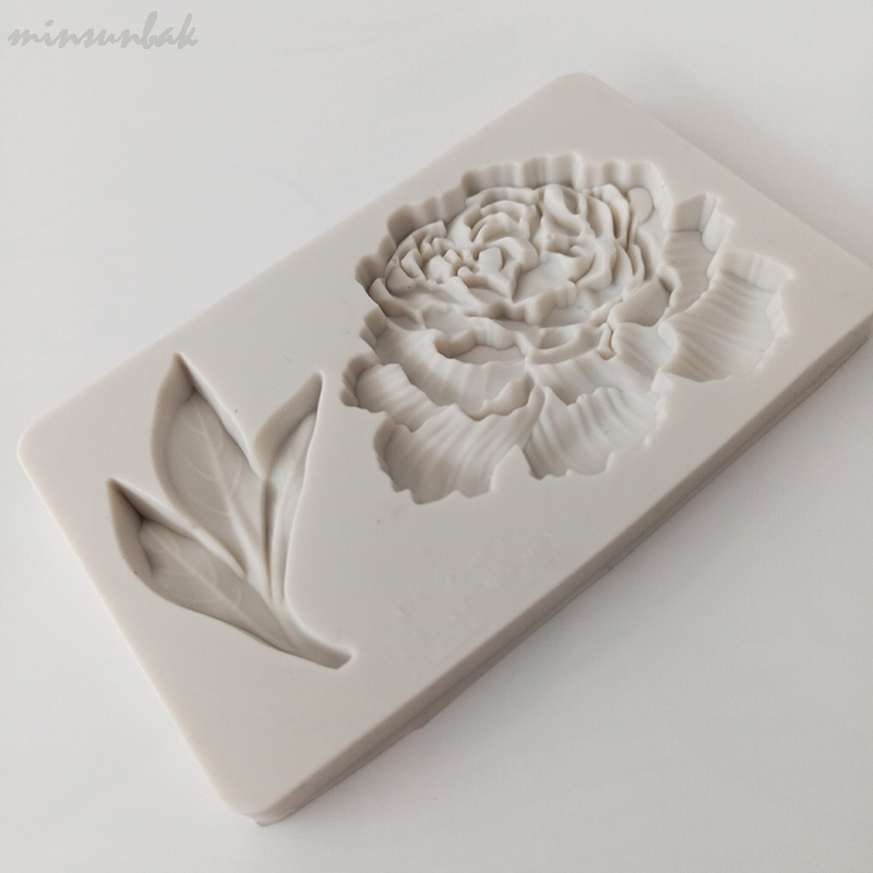 Khuôn Silicone Tạo Hình Hoa Mẫu Đơn Trang Trí Bánh