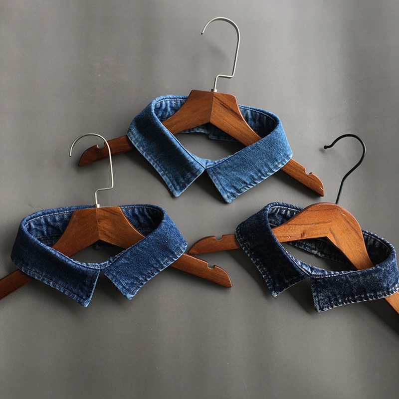 Vòng Cổ Choker Denim Màu Xanh Dương Cài Nút Trang Trí Kiểu Vintage