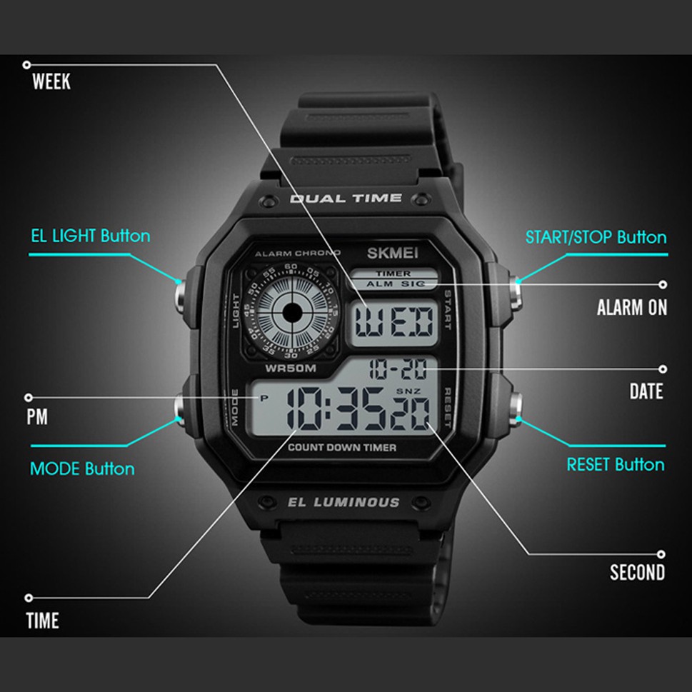 ĐỒNG HỒ THỂ THAO SKMEI 1299 huyền thoại, dùng cho cả nam và nữ, siêu bền đẹp | BigBuy360 - bigbuy360.vn