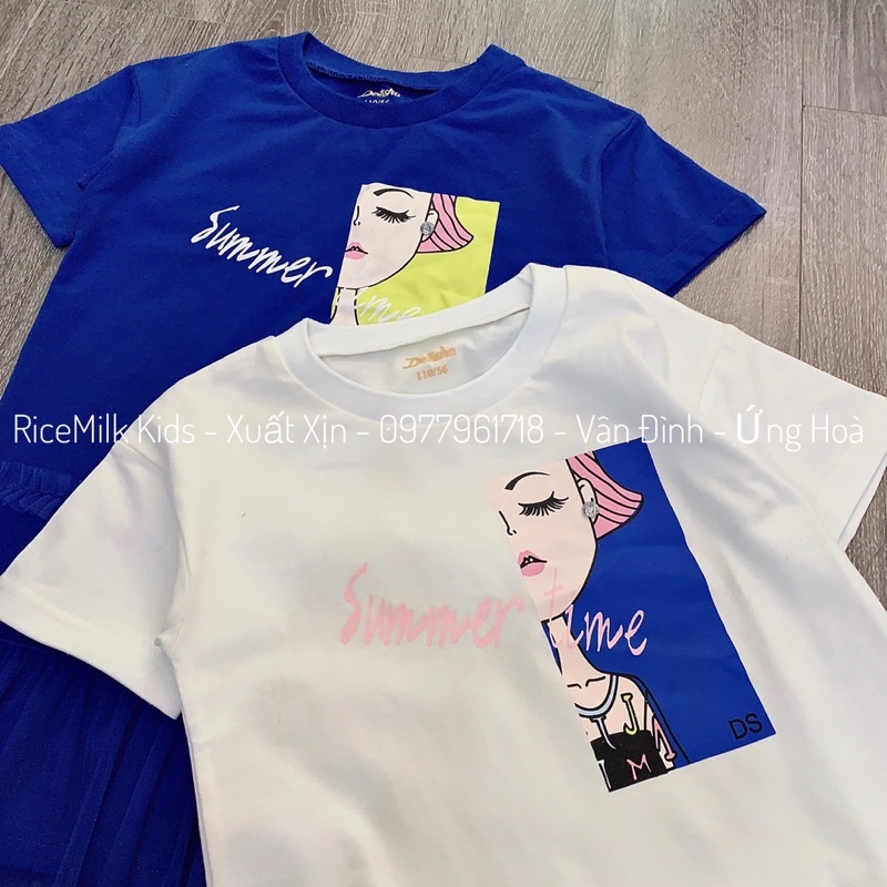 Váy Deesha cotton phối ren hình cô gái