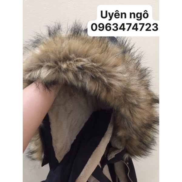 Áo khoác parka zara lót lông siêu ấm có ảnh thật shop chụp