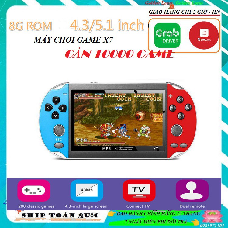 Máy chơi game cầm tay X7 - màn hình 4,3 inch 8GB - Máy Chơi Game, Xem Phim - Tiếng Việt - senvangshop